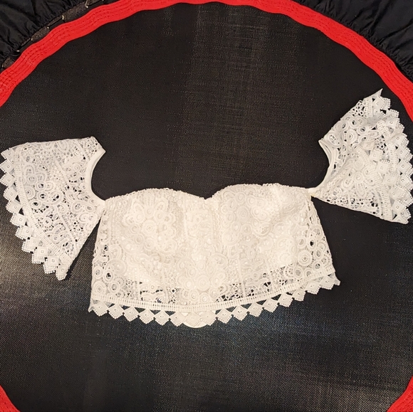 Two Sisters Celine Top White Size 4 Off The Shoulder - Picture 4 of 12